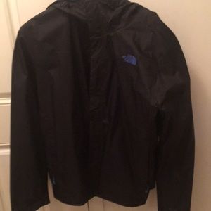 Black north face rain jacket